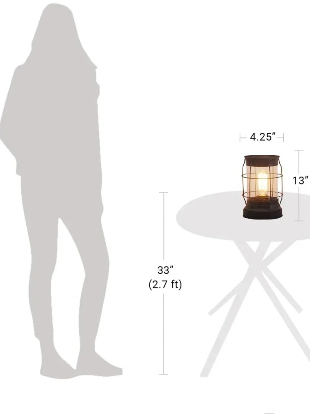 Perfect Lamp NWT BHG Modern Bronze Metal & Glass Edison Lantern